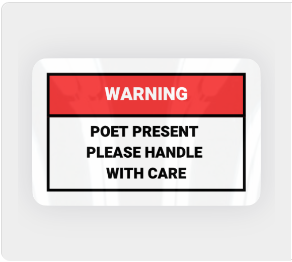 Warning : Poet Vinyl Sticker