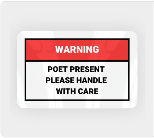 Warning : Poet Vinyl Sticker